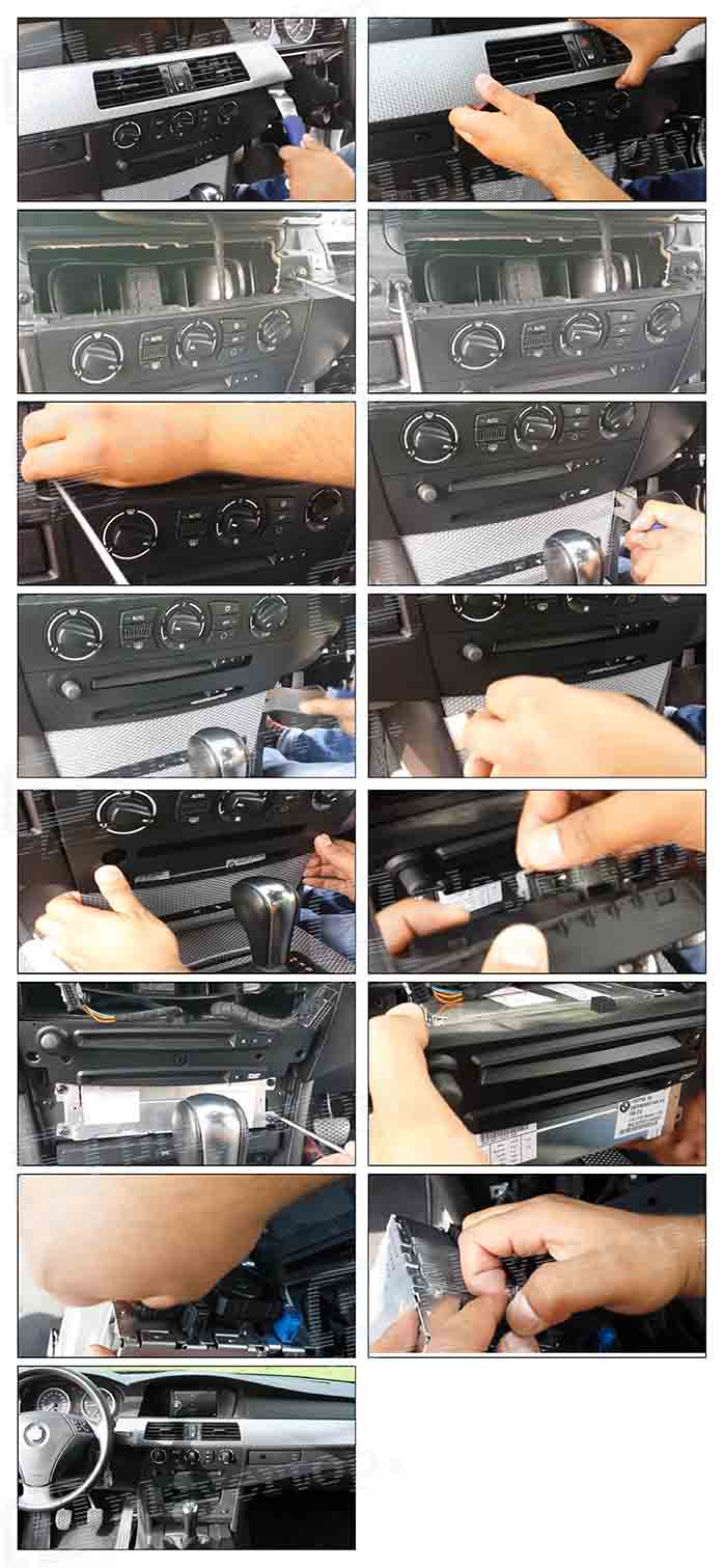 installation autoradio bmw E61